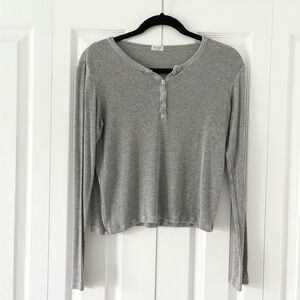 Brandy Melville Grey Henley Top